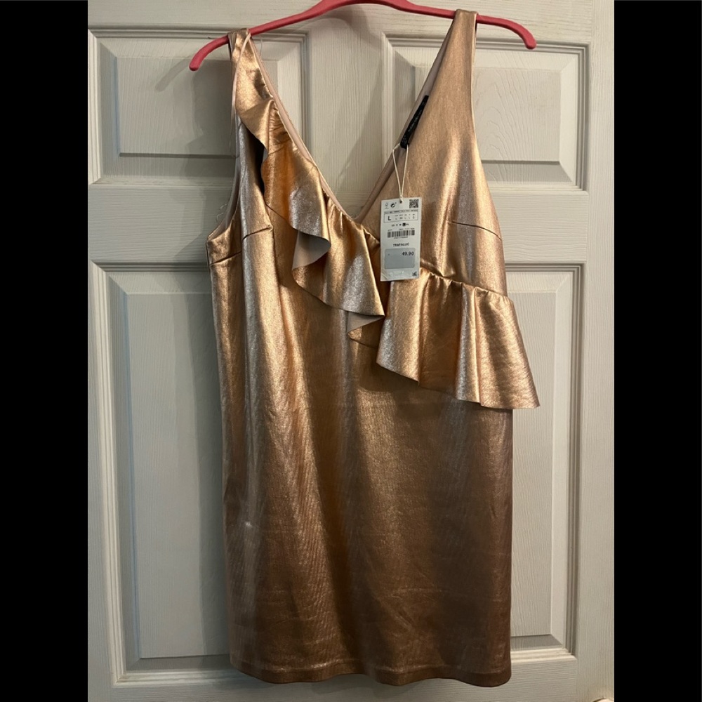 Zara Rose Gold Dress Size Large